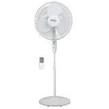 16" Floor Fan,w/ Remote,3 Speed,4-5/7"x18-1/4"x23",White