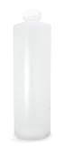 Qorpak PLC-03428 High Density Polyethylene Cylinder Bottle with White PP SturdeeSeal PE Foam Lined Cap, 62 mm Diameter x 199 mm Height, 480 milliliters Capacity, Case of 24