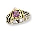 2/T Antique cable style with amethyst CZ Sterling Silver Ring