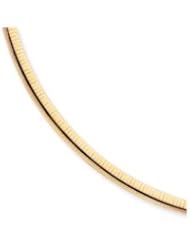 14k 6mm Domed Omega Bracelet Length 7"