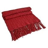 100% Alpaca wool throw, 'Red Fire'