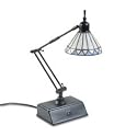Catalina Lighting 09029228130 Tiffany desk lamp, mission-style shade, 21-1/2 arm reach, dark bronze base