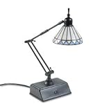  : Catalina Lighting 09029228130 Tiffany desk lamp, mission-style shade, 21-1/2 arm reach, dark bronze base