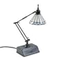 Catalina Lighting 09029228130 Tiffany desk lamp, mission-style shade, 21-1/2 arm reach, dark bronze base