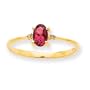10k Genuine Diamond Pink Tourmaline Birthstone Ring - Size 6 - JewelryWeb