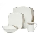 Mikasa Ridge Square Platinum 48 Piece Dinnerware Set