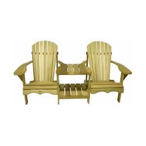 Outdoor Adirondack Tete-A-Tete Kit - Cedar by The Bear Chair