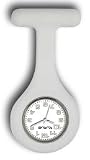 Nurses Fob Watch - White - Silicone (Infection Control)