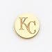 14K Kansas City Royals Satin Initials Disc Post Earrings