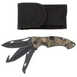 Maxam 3 Blade Lockback Knife with Sheath