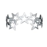 Image of Sterling silver open star bangle