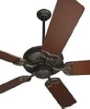 Craftmade Model AT52EB American Tradition Series Indoor Ceiling Fan in European Bronze with your choice of Blade Color - Shown with 52 Walnut Satin Custom Wood Blades