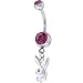 Piercing pour le Nombril - Playboy tête de lapin CZ Violet