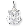Sterling Silver Mariner Cross Pendant with 20 Inch Sterling Silver Chain