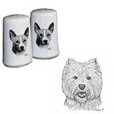 West Highland Terrier Small Salt and Pepper Shakers, Porcelain by Rosalinde (3')