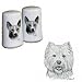 West Highland Terrier Small Salt and Pepper Shakers, Porcelain by Rosalinde (3')