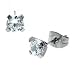 Jewelry Earrings 316L Stainless Steel,Cubic Zirconia Studs WIDTH=5-mm Hypo-allergenic
