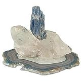 Quartz and agate sculpture, 'Blue Sea' 5 W 4 L