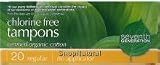Tampons, Regular, No Applicator Organic, 20 ct.