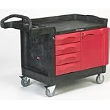 Rubbermaid 4533-88 TradeMaster Cart with 4-Drawer and Cabinet, Small