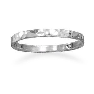 Small Baby or Childs Band Ring Hammered Sterling Silver, Sizes 2 to 4