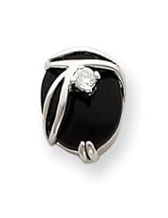 Sterling Silver Onyx and CZ Earrings QE2730"