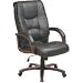 Office Star High-Back Leather Executive Chair - Black
