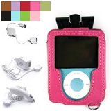 (4 in 1 Ipod nano with video Kit) Apple Ipod Nano with Video Carrying Case Fits Apple 8 Gb Ipod Nano with Video, Apple 4 Gb Ipod Nano with Video and Other Ipod Nano Video + Car Charger + Travel Charger for ipod nano video + Retractable USB 2.0 Data Sync Cable for Apple ipod nano with video (Many Color Available).