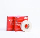 Electrical Tape: 3M Glass Cloth Electrical Tape 27, White, Rubber Thermosetting Adhesive, 3/4 in x 66 ft (19 mm x 20.1 m) - 10 Roll