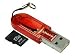 Kingston FCR-MRR+SDC/2GB MicroSD Reader (Red) with 2GB microSD Card