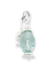 Sterling Silver Blue Glass Perfume Bottle Charm QC4682"