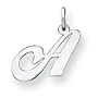 Sterling Silver Small Fancy Script Initial A Charm - JewelryWeb