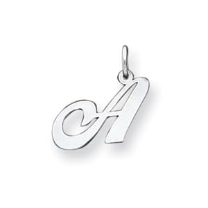 Buy Sterling Silver Small Fancy Script Initial A Charm by JewelryWeb
