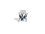 14K White Gold Genuine Square Aquamarine Pendant