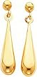 14K Yellow Gold Tear Drop Dangle Earrings Jewelry |A