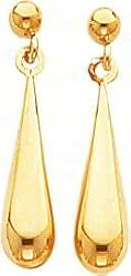 14K Yellow Gold Tear Drop Dangle Earrings Jewelry |A