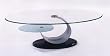 Elegant Modern Contemporary Glass Brush Chrome Coffee Table
