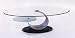 Elegant Modern Contemporary Glass Brush Chrome Coffee Table