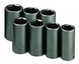 S K Hand Tools (SKT4007) 7 Piece Axle Nut Deep Impact Socket Set