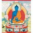 Thanka Print on Canvas (Giclée) Depicting the Medicine Buddha. 18"x24"G