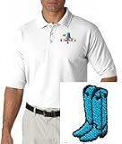 Men's polo shirt with embroidered image of: 1 Boots