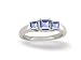 14K White Gold Genuine Square Tanzanite 3-Stone Ring