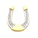 Charm - 14kt Gold & Rhodium Polished Horseshoe Slid