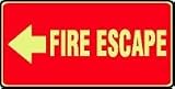 EMERGENCY AND FIRE E FIRE ESCAPE (ARROW LEFT) 7 x 14 Lumi-Glow Flex Sign