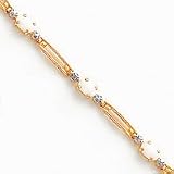 14k Fancy Diamond Opal Bracelet - 7 Inch
