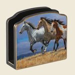 Over the Top Western Horses Wooden Napkin Holder Highland Graphic