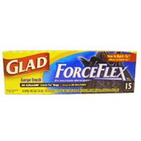 Glad ForceFlex Large Trash 30 Gallon Quick Tie Black 15-Count (Pack of 12)