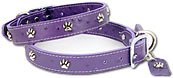 Omni Pet Faux Ostrich Leather Dog Collar - African Violet Paws 16