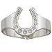 Silver-tone Cuff Bracelet with Clear Rhinestone Horseshoe