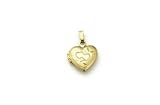 14kt gold engraved heart locket charm